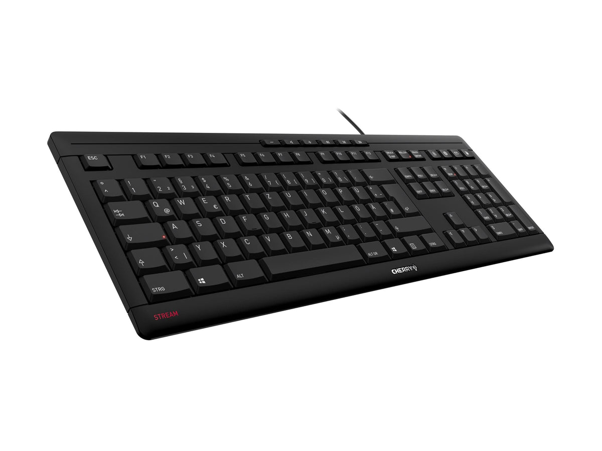 CHERRY Stream Keyboard, Kabelgebundene Tastatur, Deutsch QWERTZ, Schwarz