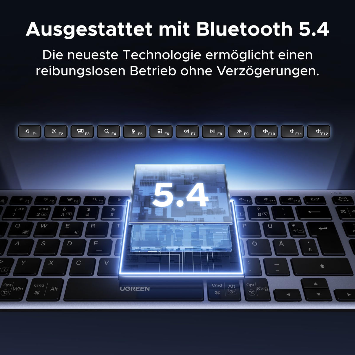 UGREEN Bluetooth Tastatur Kabellos Tastatur (BT5.4+2.4G)