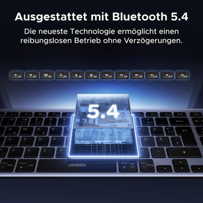 UGREEN Bluetooth Tastatur Kabellos Tastatur (BT5.4+2.4G)