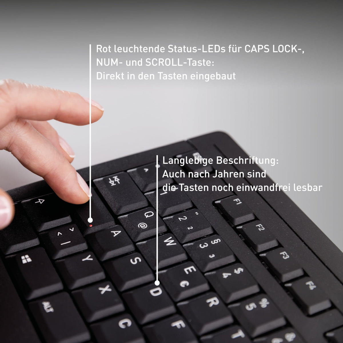 CHERRY Stream Keyboard, Kabelgebundene Tastatur, Deutsch QWERTZ, Schwarz